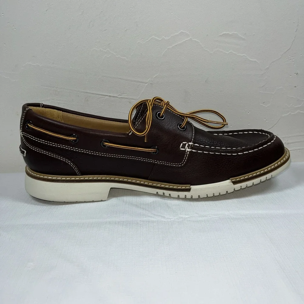 Cole Haan Mens 10M Casual Boat Shoes C12370 Brown‎ Leather Office Carrier Casual